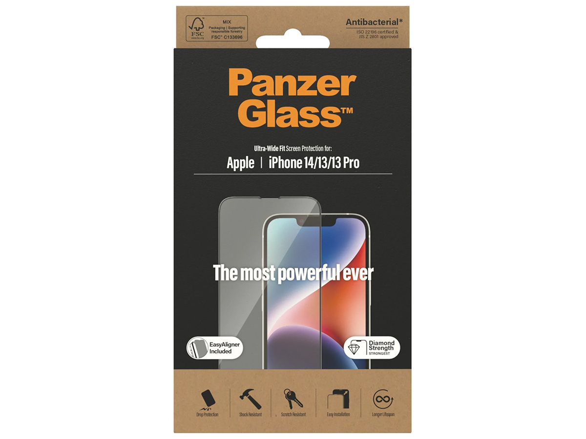 PanzerGlass iPhone 14 Super+ Glas Wide Fit met EasyAligner