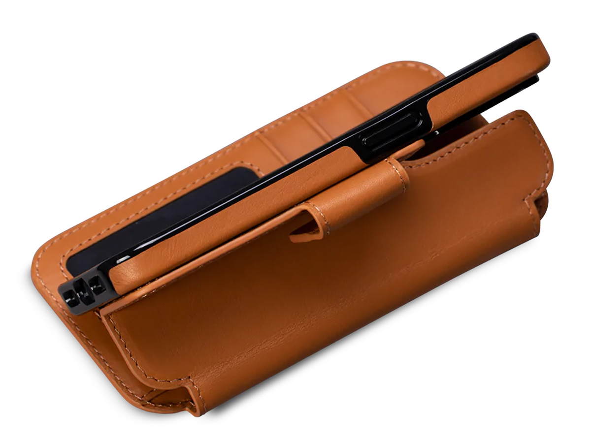 Sena 2in1 WalletBook Case Cognac - iPhone 14 Hoesje Leer