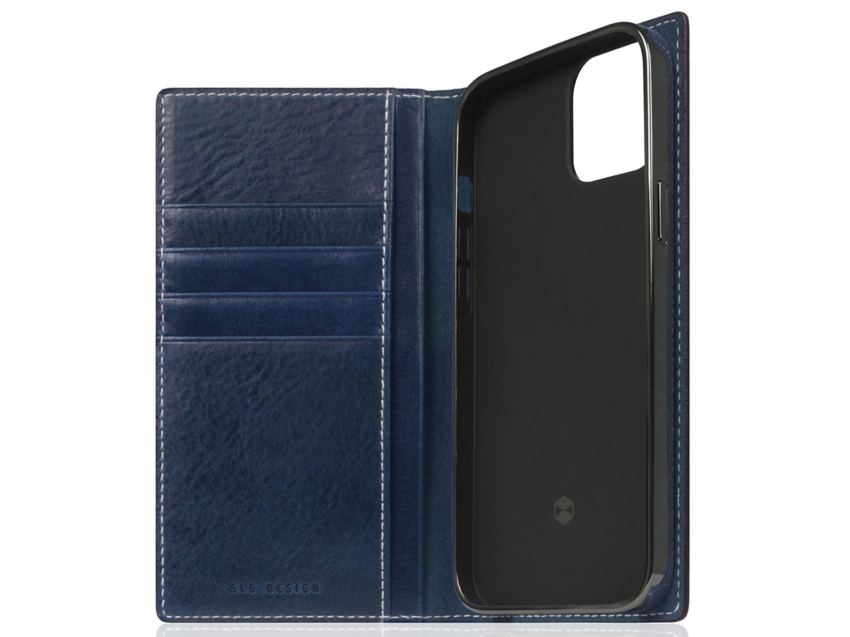 SLG Design D+ Temponata Folio Blauw - iPhone 14 hoesje Leer