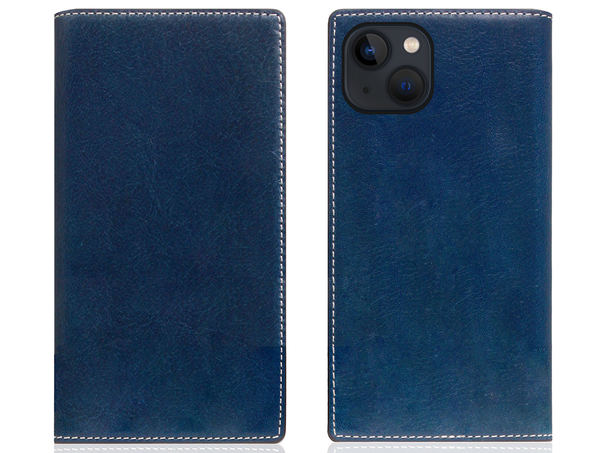 SLG Design D+ Temponata Folio Blauw - iPhone 14 hoesje Leer