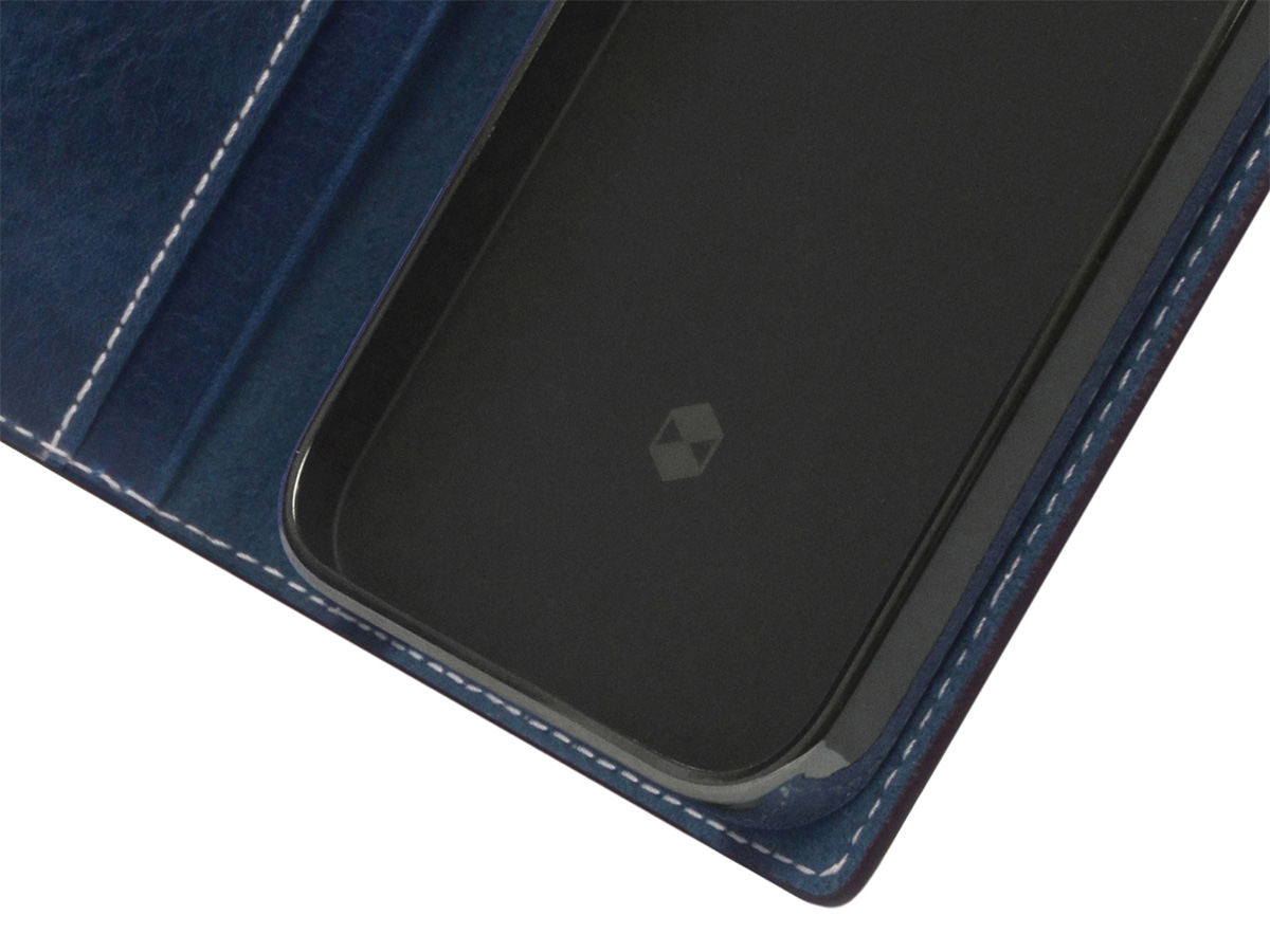 SLG Design D+ Temponata Folio Blauw - iPhone 14 hoesje Leer