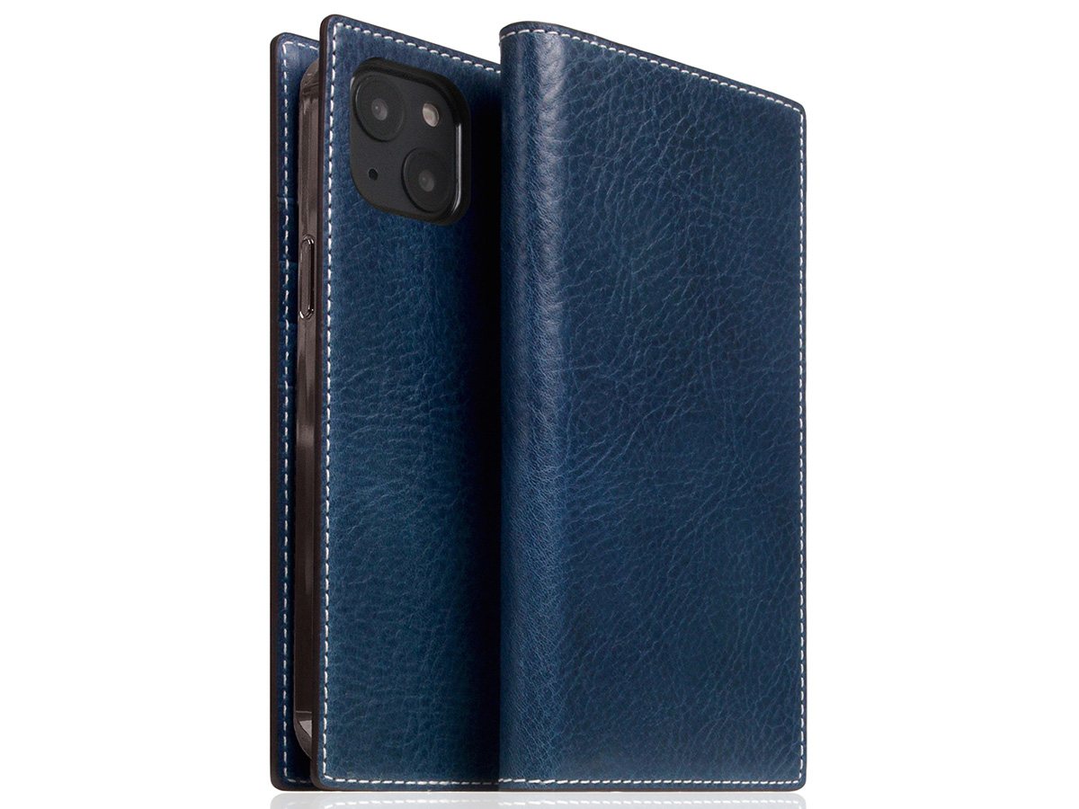 SLG Design D+ Temponata Folio Blauw - iPhone 14 hoesje Leer