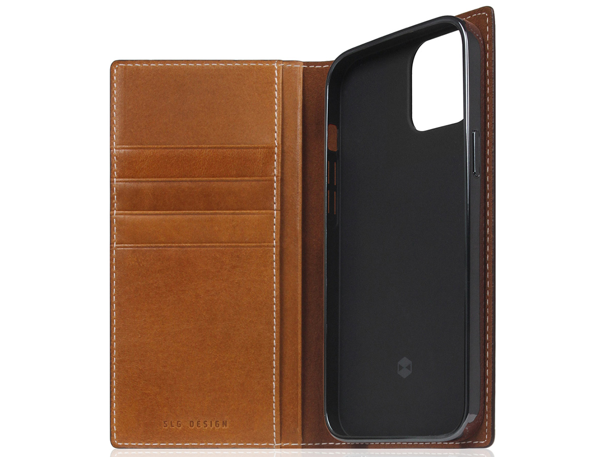 SLG Design D+ Temponata Folio Cognac - iPhone 14 hoesje Leer