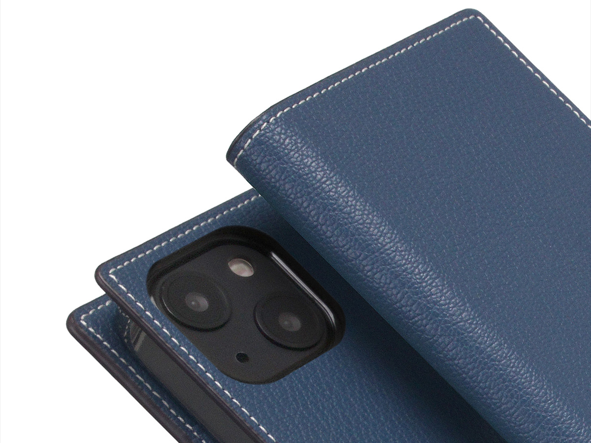 SLG Design D6 Leather Diary Case Blauw - iPhone 14 hoesje Leer