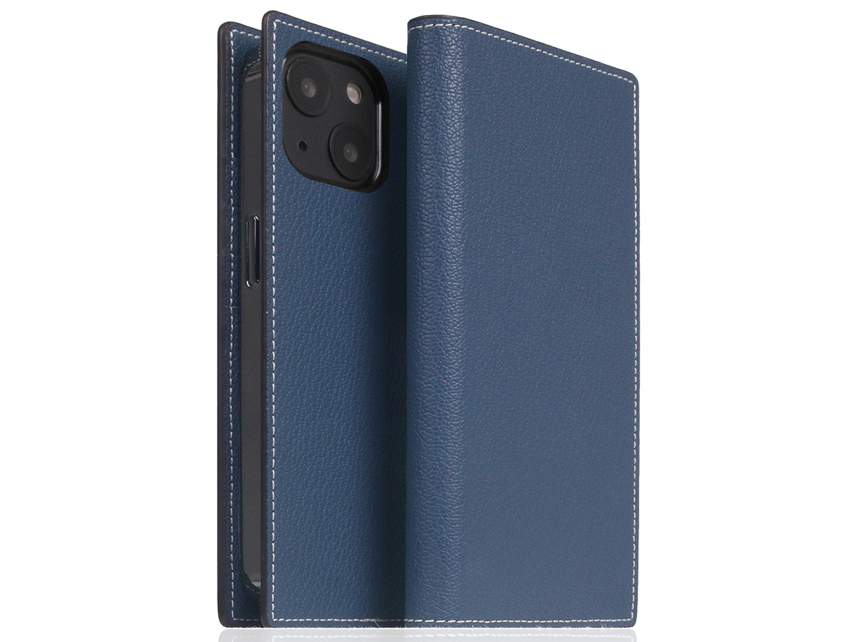 SLG Design D6 Leather Diary Case Blauw - iPhone 14 hoesje Leer