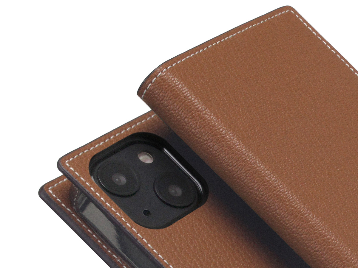 SLG Design D6 Leather Diary Case Bruin - iPhone 14 hoesje Leer