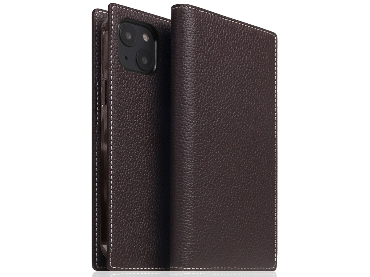 SLG Design D8 Folio Leer Brown Cream - iPhone 14 hoesje