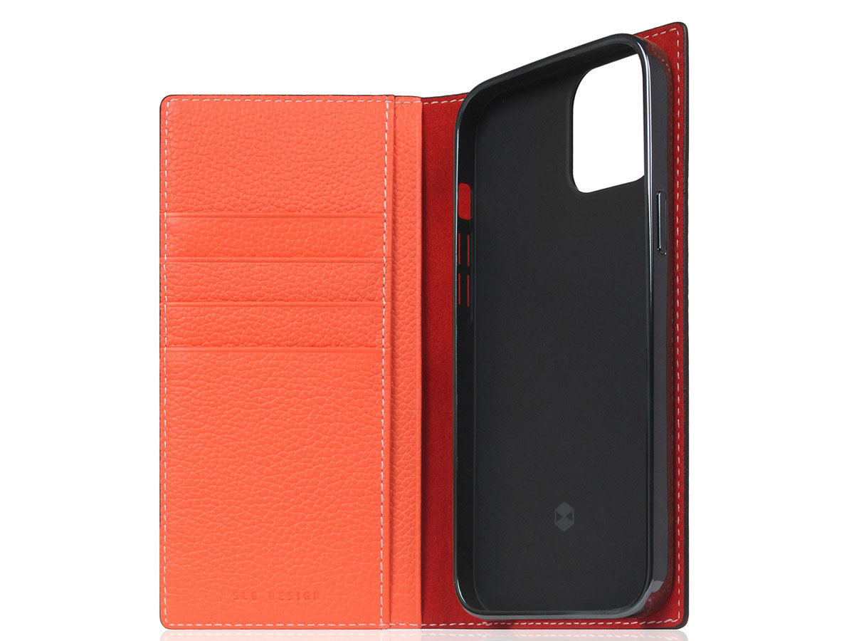 SLG Design D8 Folio Leer Coral - iPhone 14 hoesje