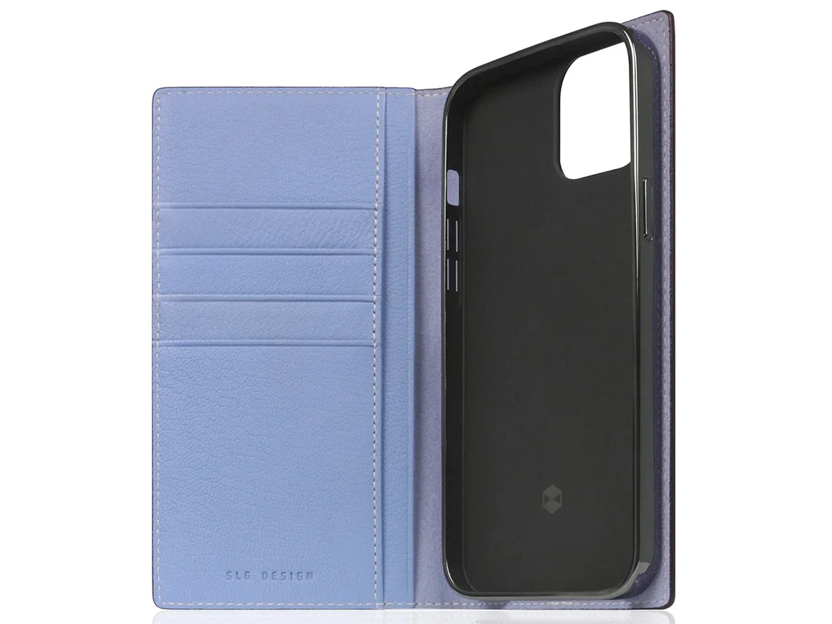 SLG Design D9 Chevere Chagrin Leer Blauw - iPhone 14 hoesje