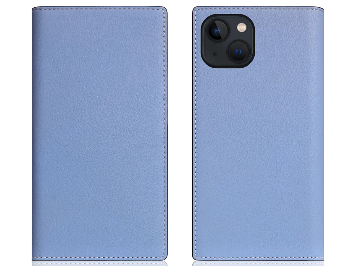 SLG Design D9 Chevere Chagrin Leer Blauw - iPhone 14 hoesje