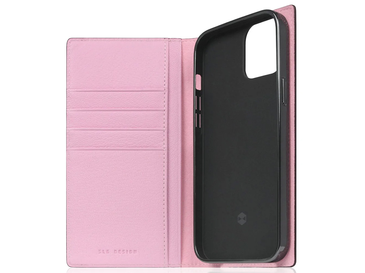 SLG Design D9 Chevere Chagrin Leer Roze - iPhone 14 hoesje