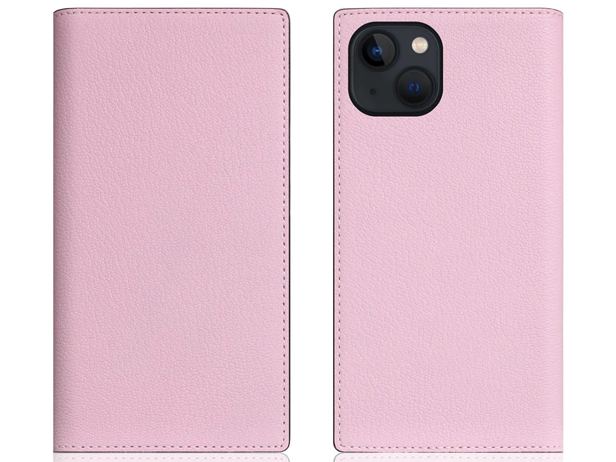 SLG Design D9 Chevere Chagrin Leer Roze - iPhone 14 hoesje