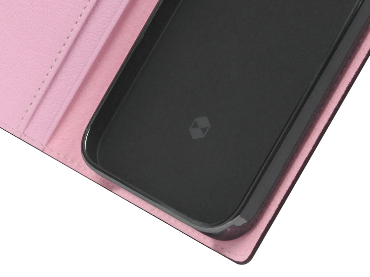 SLG Design D9 Chevere Chagrin Leer Roze - iPhone 14 hoesje