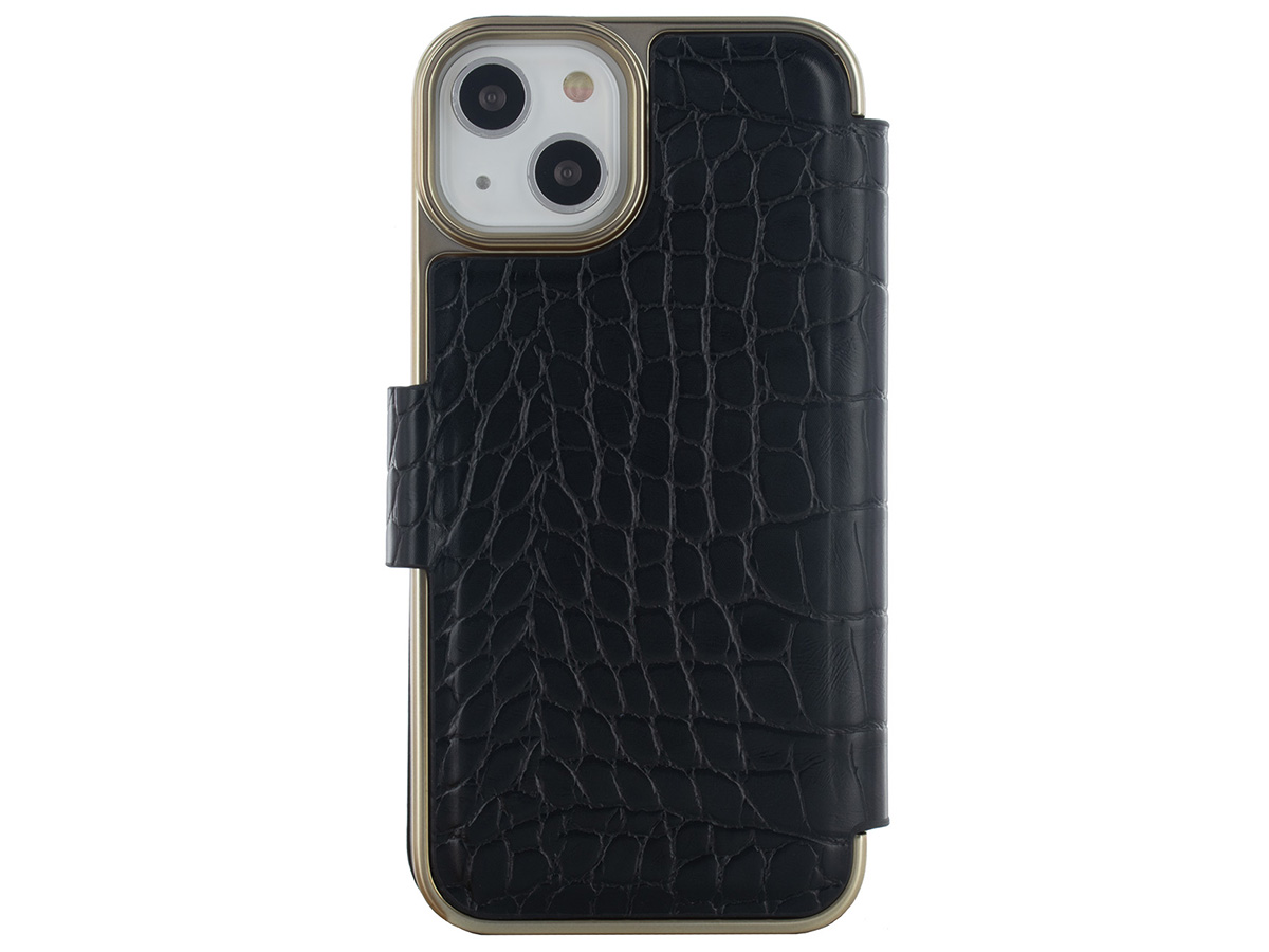 Ted Baker Black Croco Folio Case - iPhone 13 / 14 Hoesje