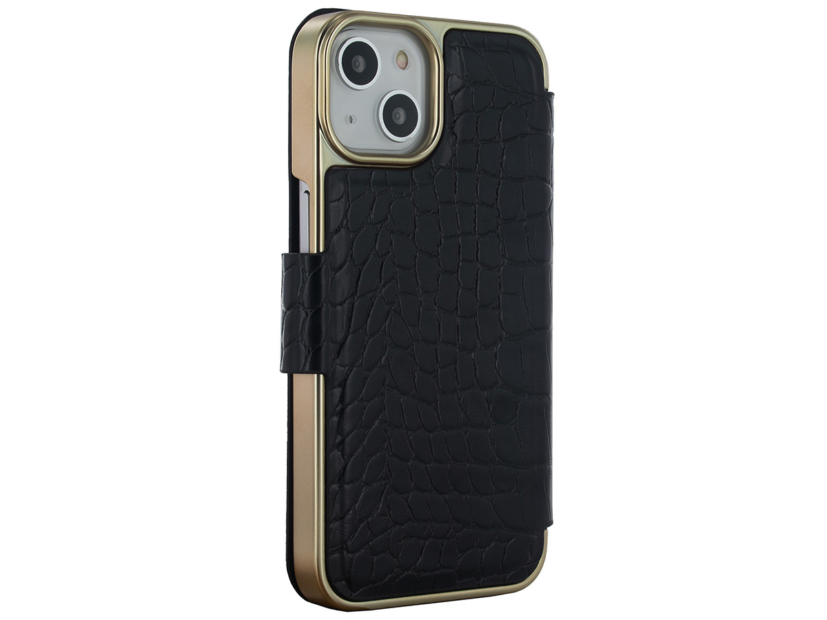 Ted Baker Black Croco Folio Case - iPhone 13 / 14 Hoesje