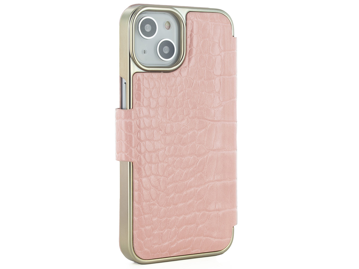 Ted Baker Pink Croco Folio Case - iPhone 13 / 14 Hoesje