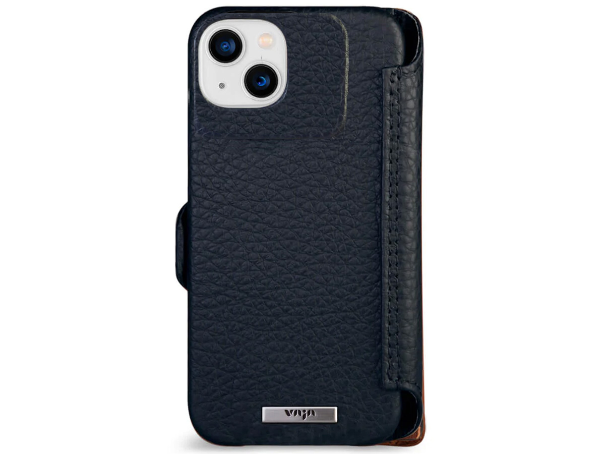 Vaja Wallet Leather Case MagSafe Donkerblauw - iPhone 14 Hoesje Leer