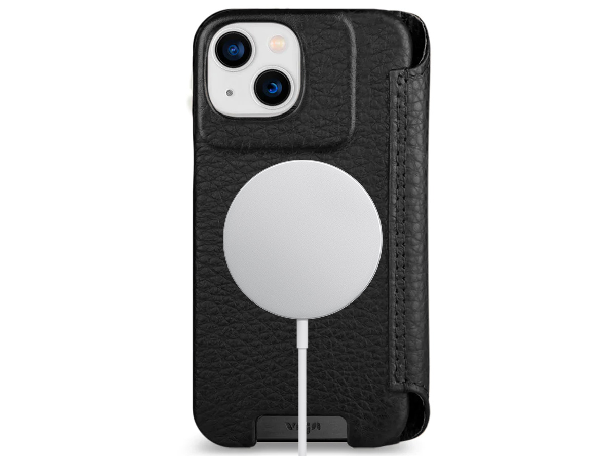 Vaja Wallet Leather Case MagSafe Zwart - iPhone 14 Hoesje Leer
