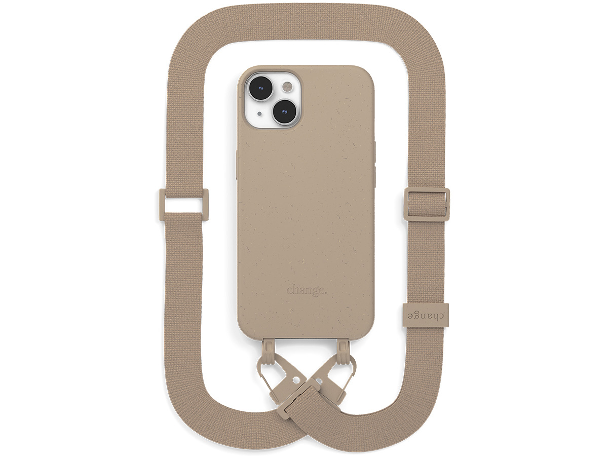 Woodcessories Change Case Strap Taupe - Eco iPhone 14 hoesje