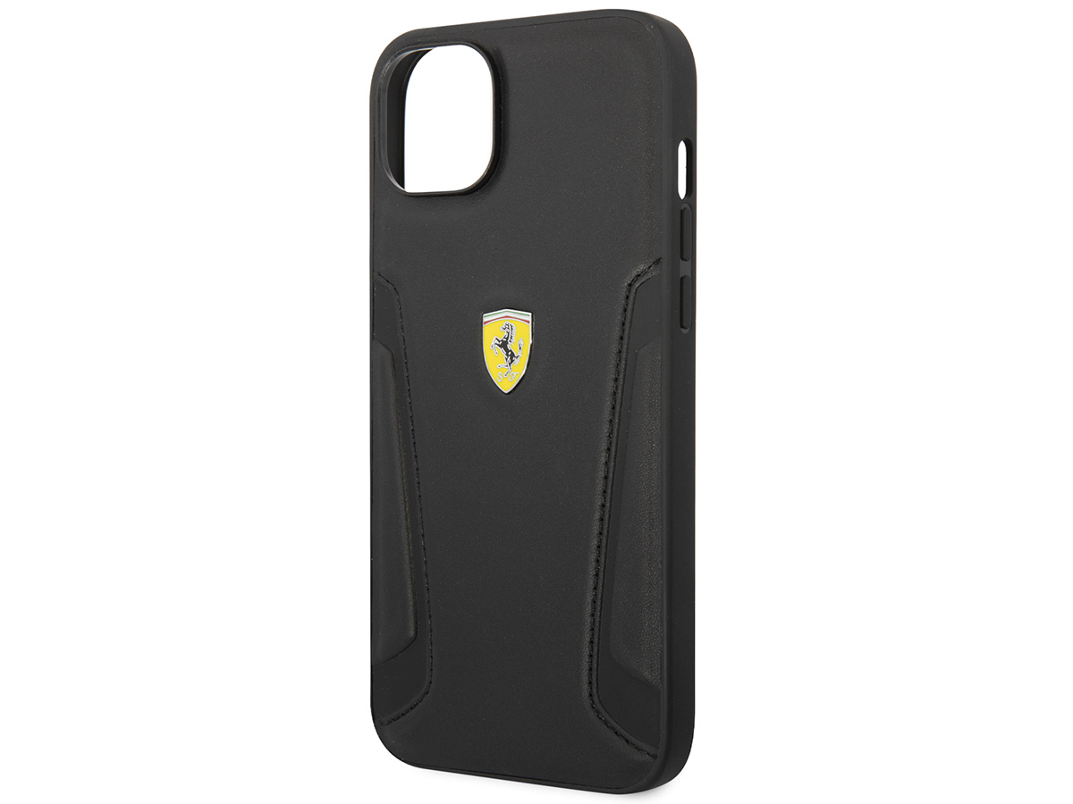 Ferrari Leather Case Zwart - iPhone 14 Plus Hoesje