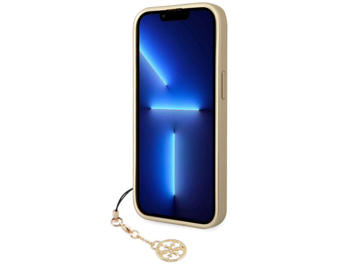 Guess 4G Monogram Charm Case Bruin - iPhone 14 Plus hoesje