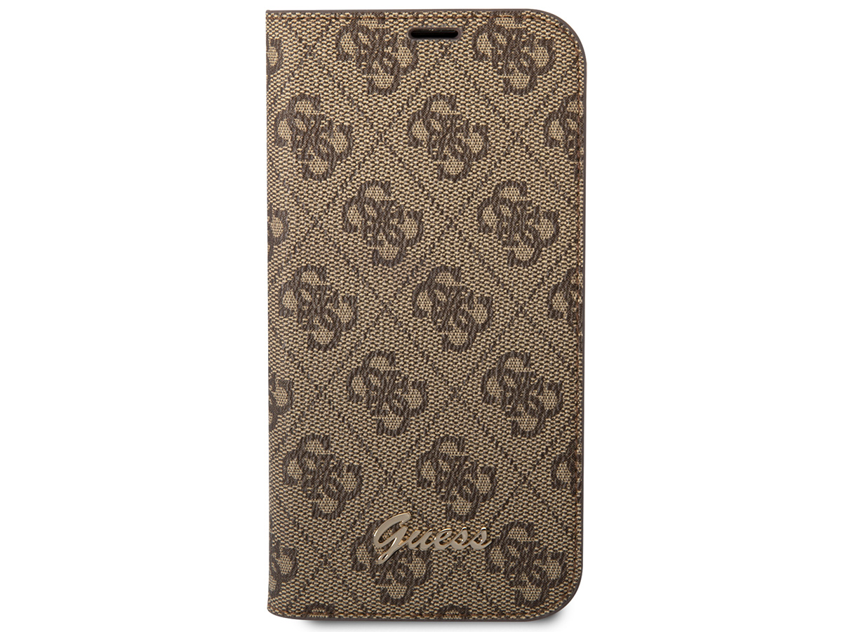 Guess 4G Monogram BookCase Bruin - iPhone 14 Plus/15 Plus hoesje