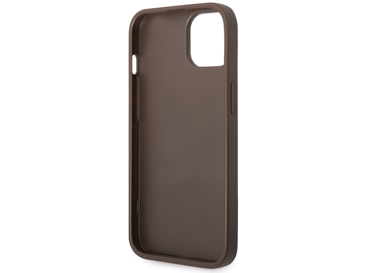 Guess 4G Monogram Stripe Case Bruin - iPhone 14 Plus/15 Plus hoesje