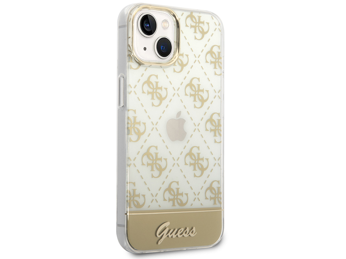 Guess 4G Monogram TPU Case iPhone 14 Plus hoesje Beige