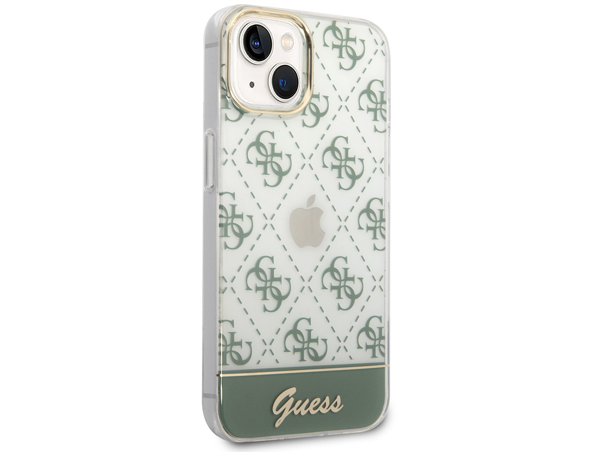 Guess 4G Monogram TPU Case Groen - iPhone 14 Plus/15 Plus hoesje