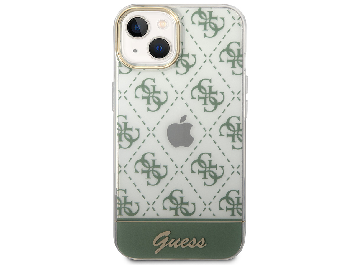Guess 4G Monogram TPU Case Groen - iPhone 14 Plus/15 Plus hoesje