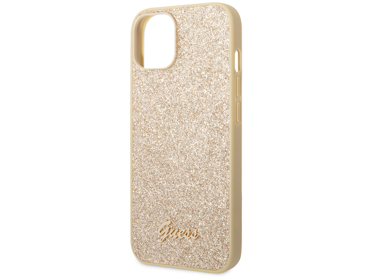 Guess Glitter TPU Case Goud - iPhone 14 Plus/15 Plus hoesje