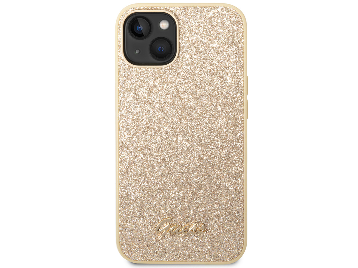 Guess Glitter TPU Case Goud - iPhone 14 Plus/15 Plus hoesje