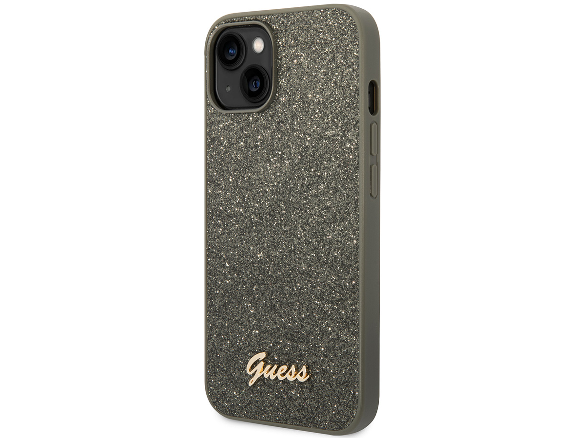 Guess Glitter TPU Case Groen - iPhone 14 Plus/15 Plus hoesje