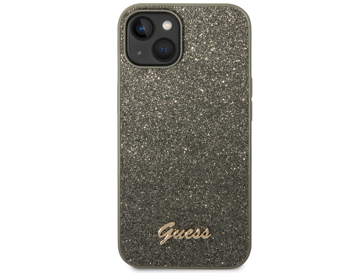 Guess Glitter TPU Case Groen - iPhone 14 Plus/15 Plus hoesje