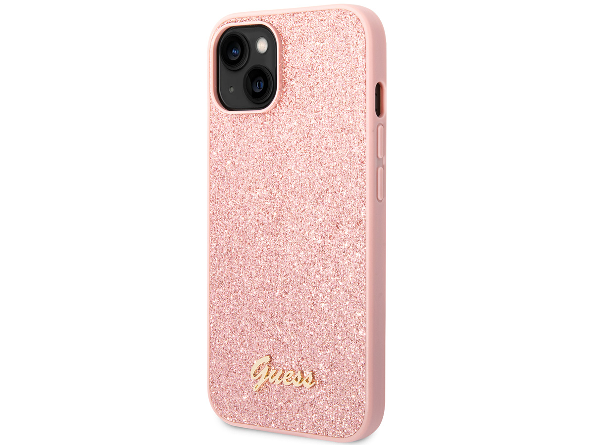 Guess Glitter TPU Case Roze - iPhone 14 Plus/15 Plus hoesje