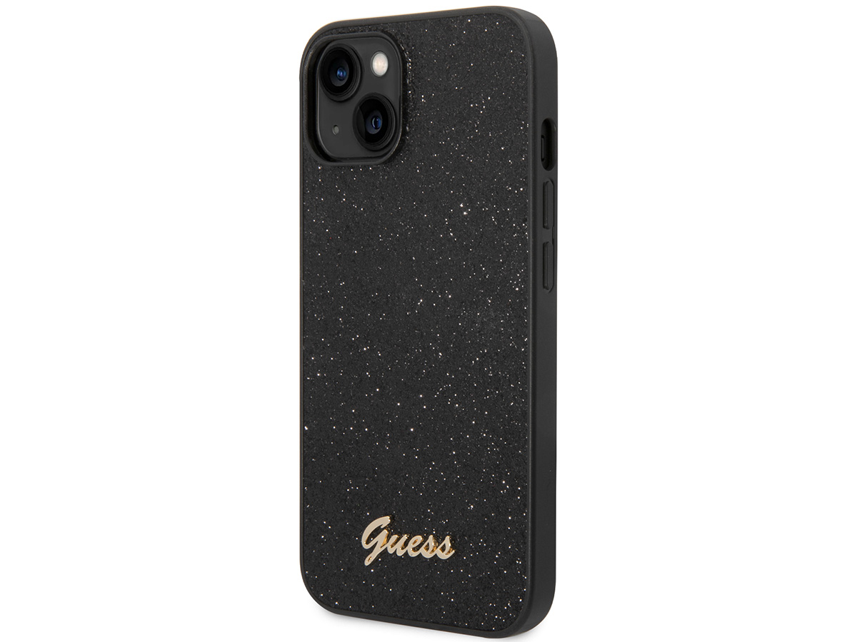 Guess Glitter TPU Case Zwart - iPhone 14 Plus hoesje