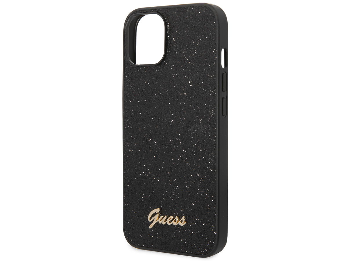 Guess Glitter TPU Case Zwart - iPhone 14 Plus/15 Plus hoesje