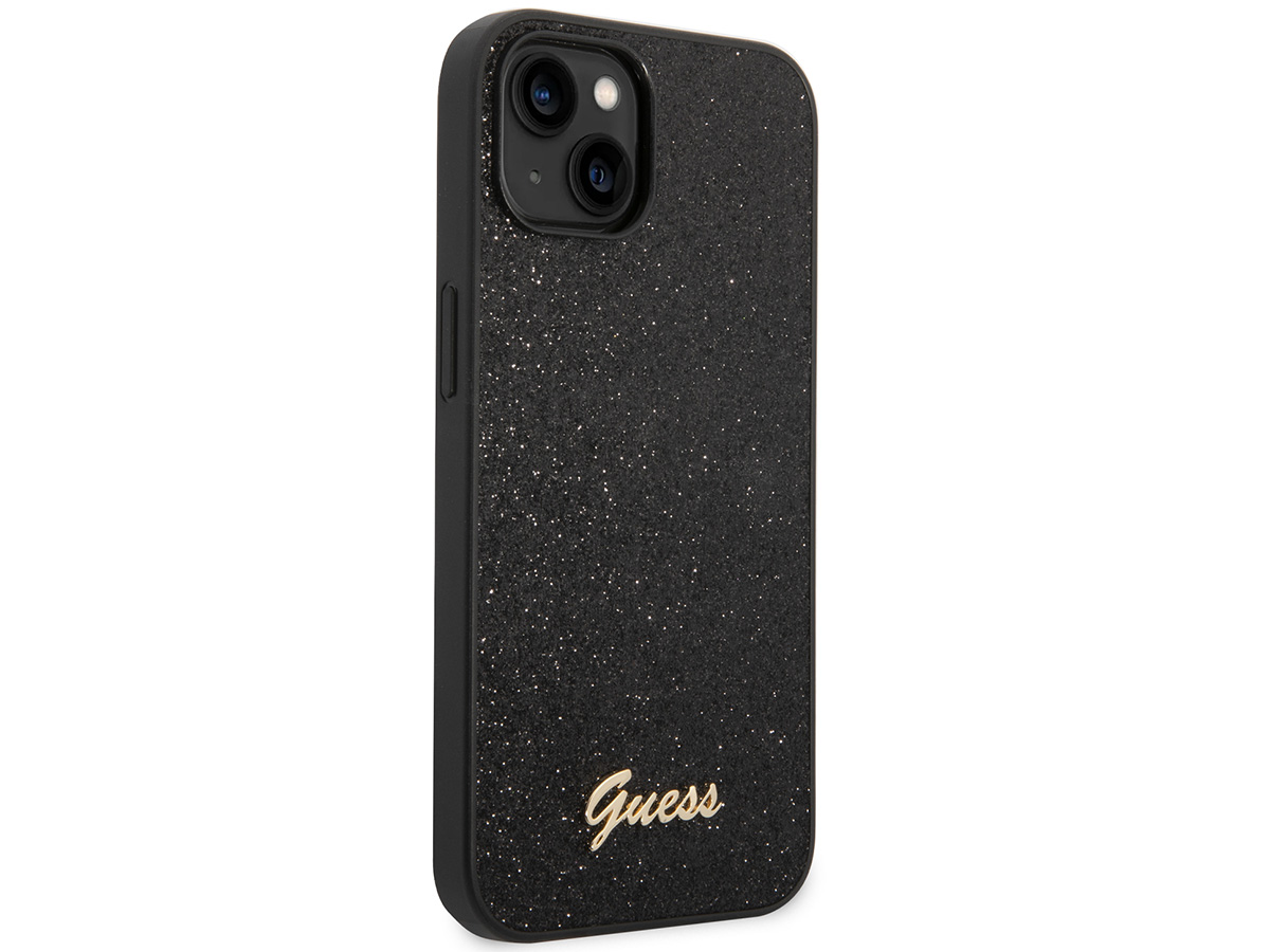 Guess Glitter TPU Case Zwart - iPhone 14 Plus/15 Plus hoesje
