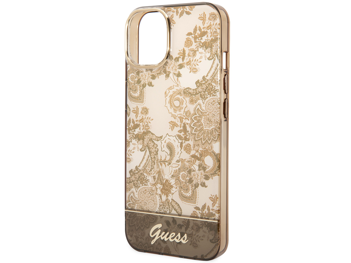 Guess Porcelain TPU Case Beige - iPhone 14 Plus/15 Plus hoesje