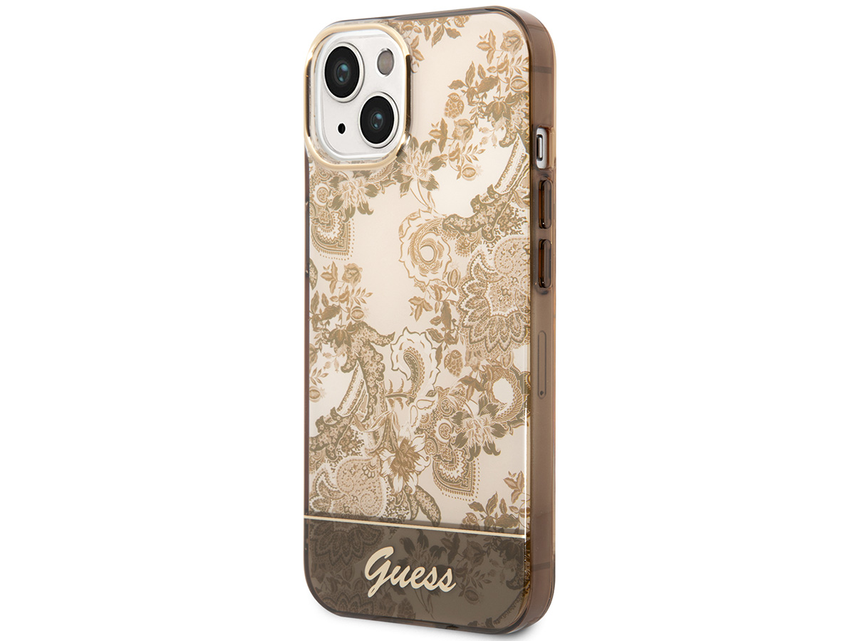 Guess Porcelain TPU Case Beige - iPhone 14 Plus/15 Plus hoesje