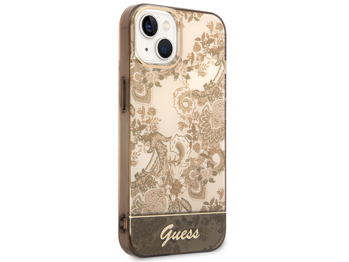 Guess Porcelain TPU Case Beige - iPhone 14 Plus/15 Plus hoesje