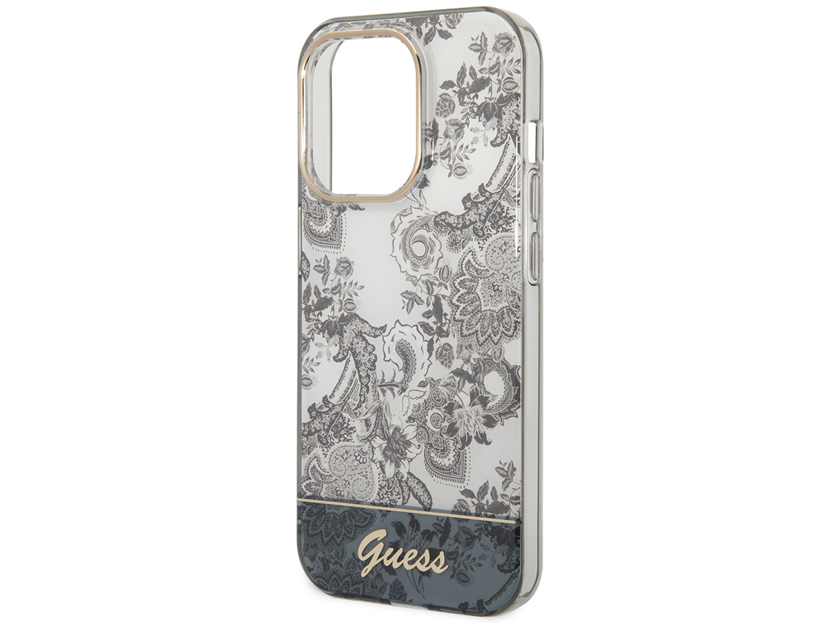 Guess Porcelain TPU Case Grijs - iPhone 14 Pro hoesje