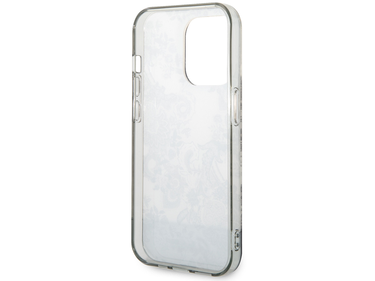 Guess Porcelain TPU Case Grijs - iPhone 14 Pro hoesje