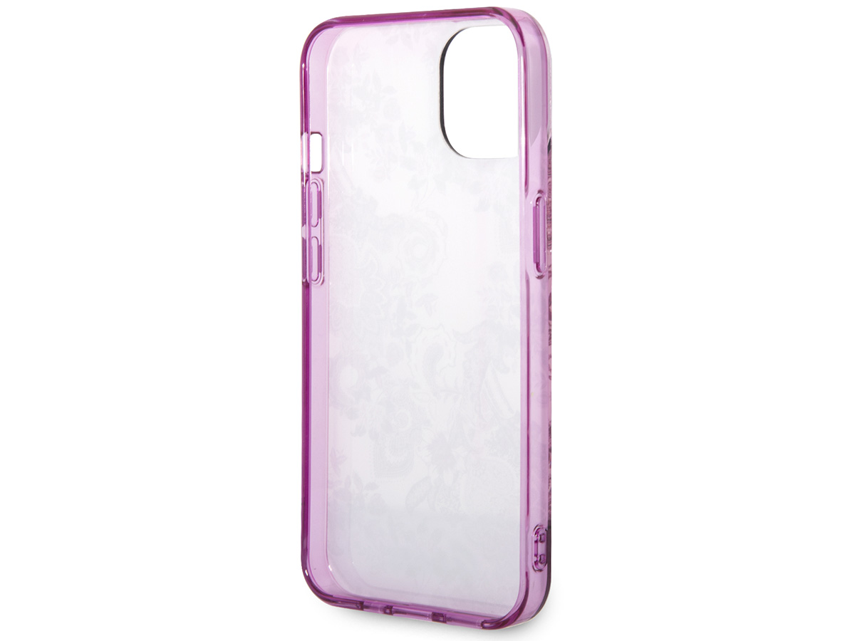 Guess Porcelain TPU Case Paars - iPhone 14 Plus/15 Plus hoesje