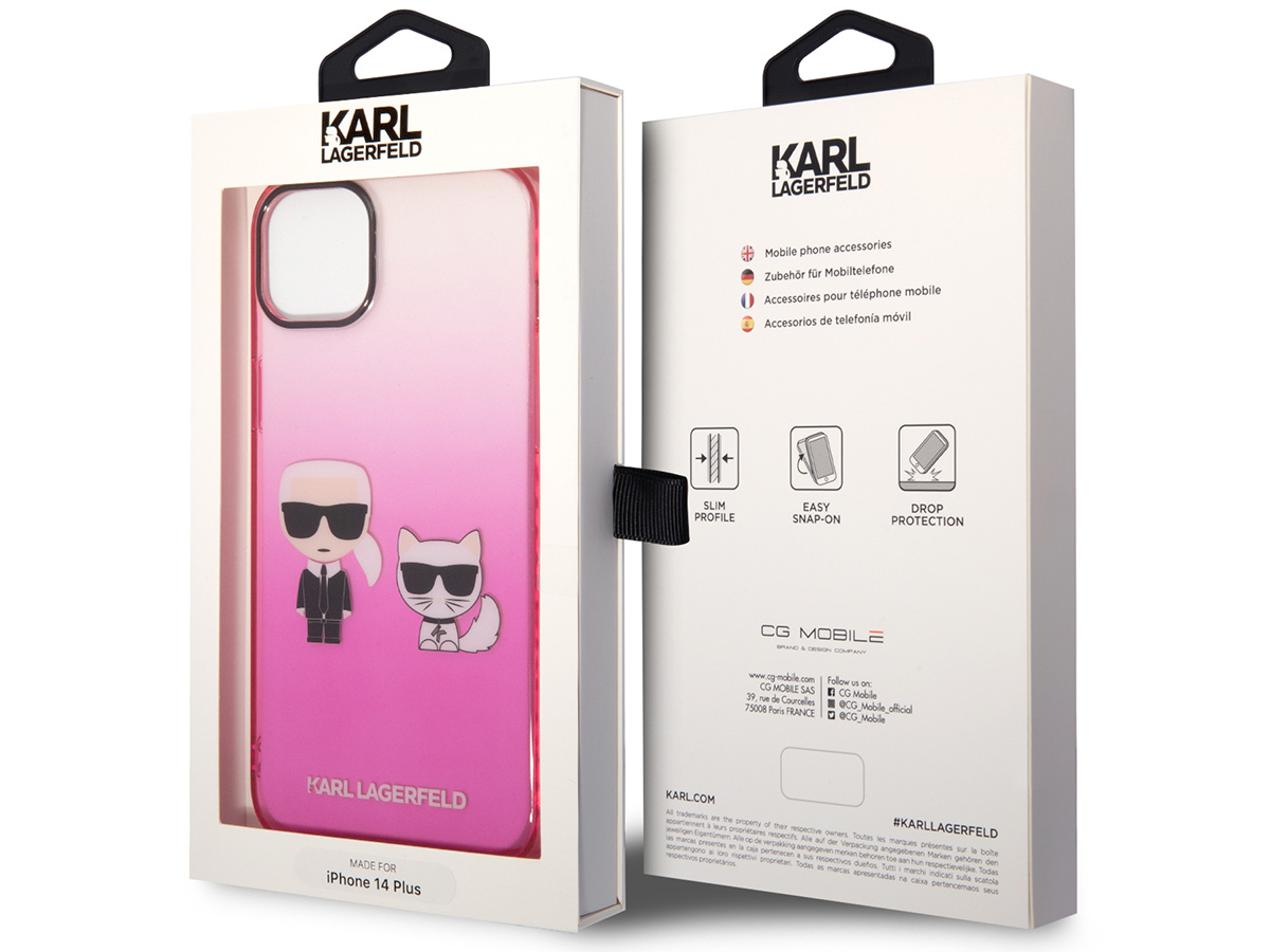 Karl Lagerfeld Ikonik Duo Case Roze - iPhone 14 Plus/15 Plus hoesje