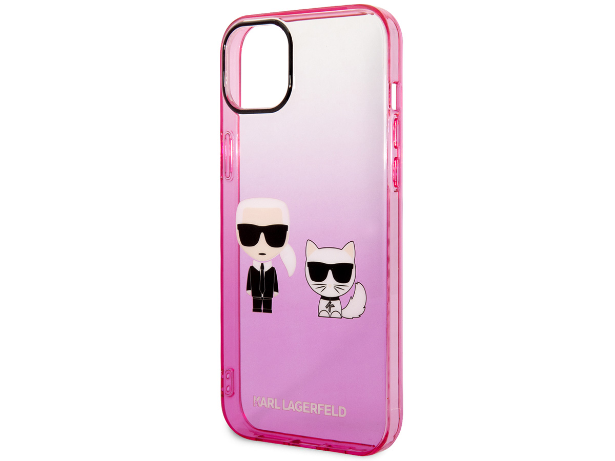 buffet mode Carry Karl Lagerfeld Ikonik Duo Case iPhone 14 Plus Roze