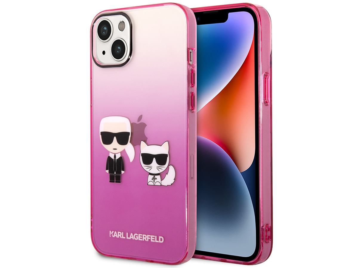 Karl Lagerfeld Ikonik Duo Case Roze - iPhone 14 Plus/15 Plus hoesje