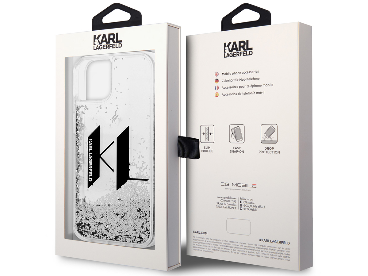 Karl Lagerfeld Monogram Liquid Case - iPhone 14 Plus/15 Plus hoesje