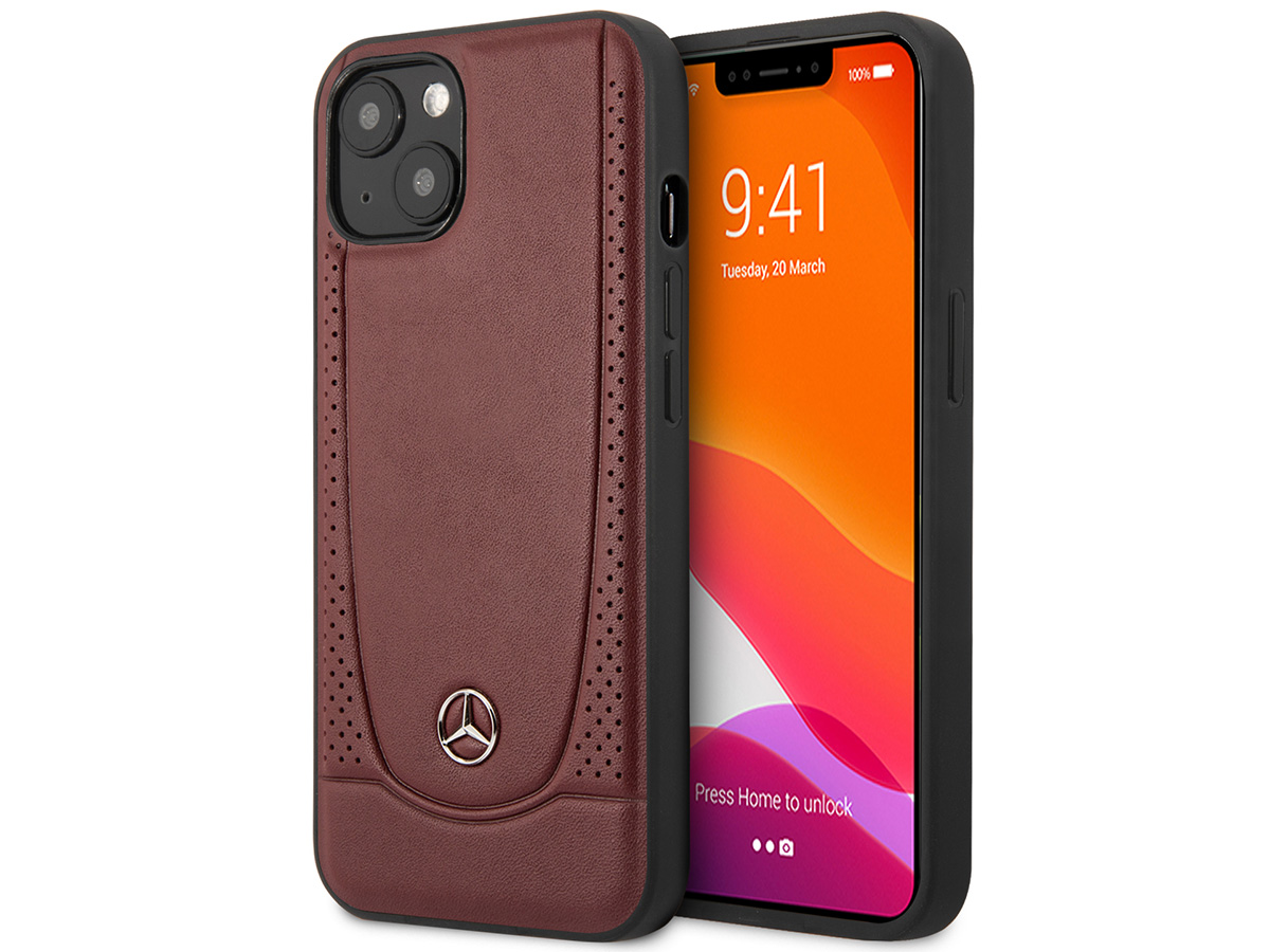 Mercedes-Benz Urban Leather Case Rood - iPhone 14 Plus/15 Plus hoesje