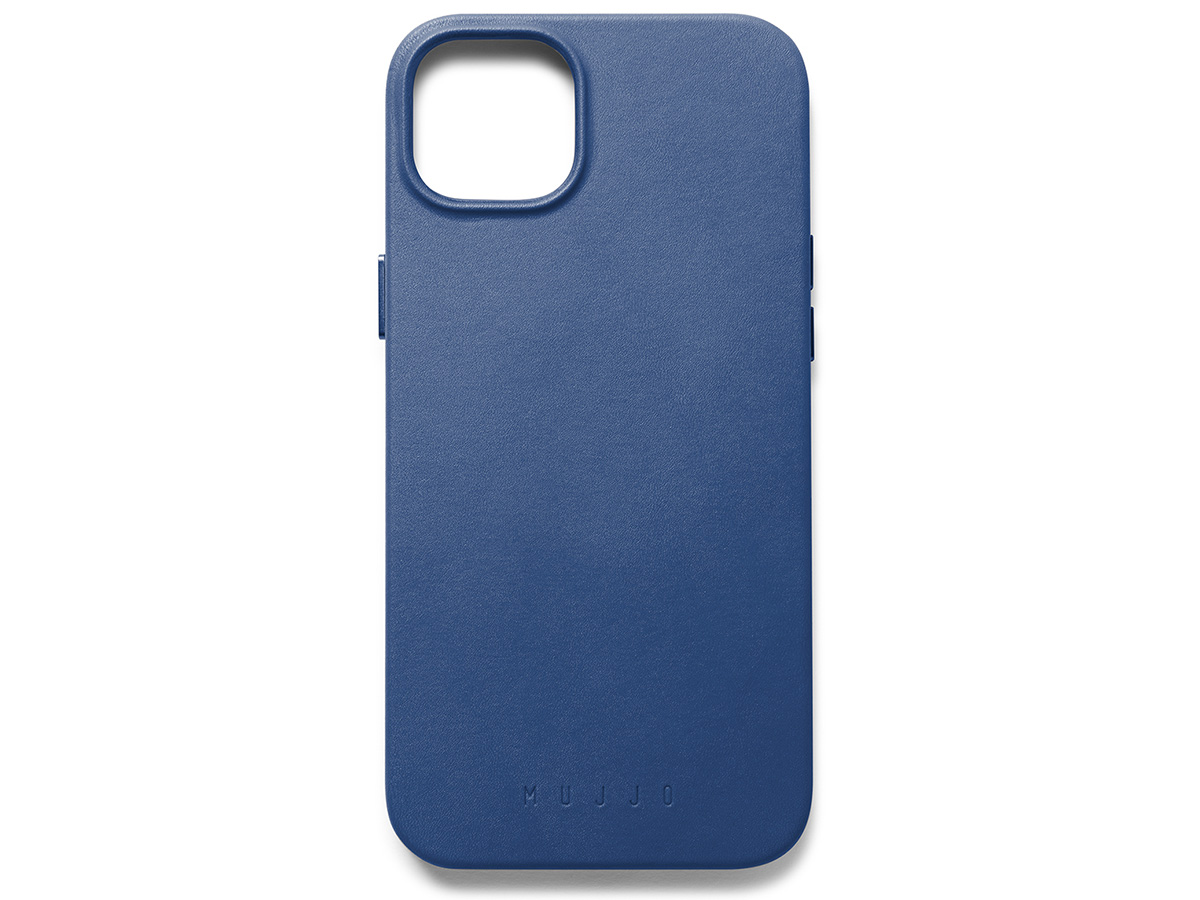 Mujjo Full Leather Case MagSafe Blue - iPhone 14 Plus/15 Plus Hoesje Leer